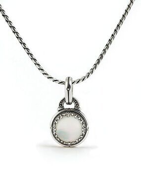 KONSTANTINO Ultra 925 Silver Mother of Pearl Doublet Pendant Necklace 18"